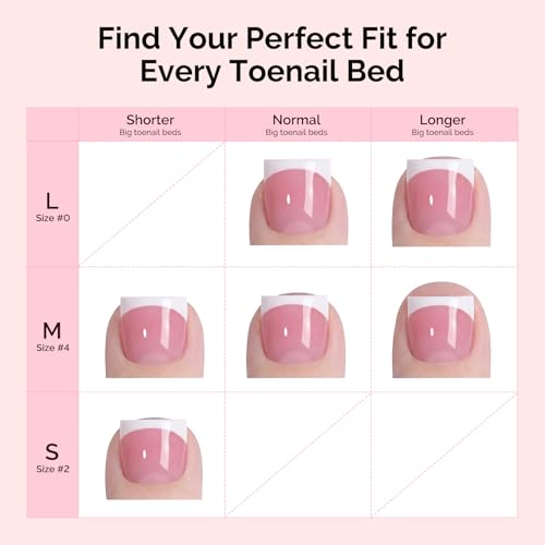 Image of MelodySusie French Tips Press On Toenails,Sharp Square 300Pcs 15 Sizes X Pre-Designed High Gloss Berry Pink Soft Gel Full Cover Acrylic Fake Nails Extension,Long-lasting&Reusable,Women DIY&Salon Use