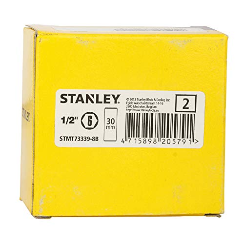 Image of STANLEY STMT73339-8B 1 /2-inch 30mm Chrome Vanadium Steel 6 Point Deep Socket (Silver)