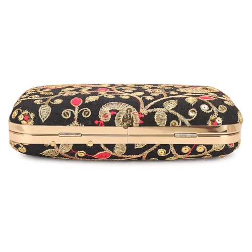 Image of LONGING TO BUY Hand Crafted Designer Box Clutch - Zari Embroidery For Women