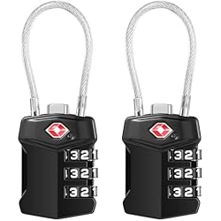 Candado Para Mochila De Viaje Blendura Candado Maleta Viaje 2 Picks, Candado TSA Contraseña de 3 Dígitos, Candado TaquillaGimnasio para Maletas Viaje Mochila Equipaje