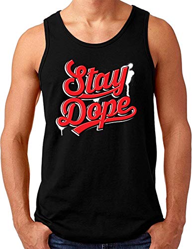 Débardeur homme graffiti noir OM3 Stay-Dope maillot sans manche streetwear grande taille