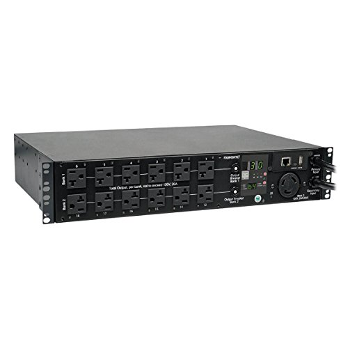 999% Uptime: Myth vs. Achievable Goal? 4 Tripp Lite 2.9kW Single-Phase ATS / Switched PDU, LX Platform Interface, 120V Outlets (24 5-15/20R, 1 L5-30R) 2 L5-30P, 2 10ft Cords, 2U Rack-Mount, TAA (PDUMH30ATNET),Black