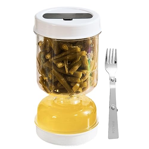 Encurtidos Contenedor Reloj de Arena, Tarro de Inserción Con Colador, Encurtidos Herméticos Y Contenedor de Oliva Para Separar Los Alimentos De La Salmuera Si Es Necesario, Tarro De Pepinillos Para