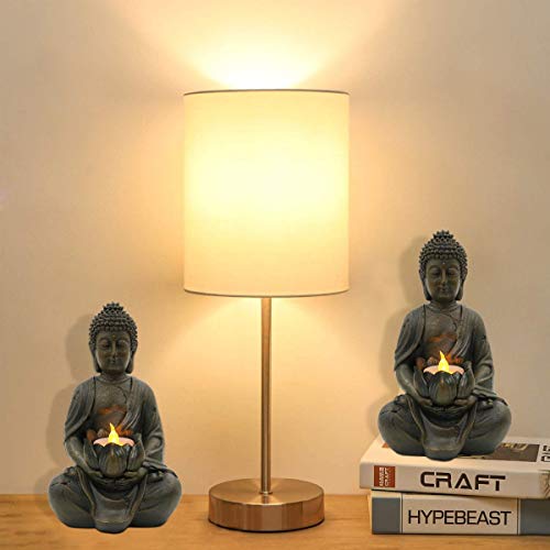 Goodeco Meditating Buddha Statue Figurine Sitting Sculpture Decoration 8" Tealight Holder/Candle Holder For Home, Garden, Patio With A Led Tea Light, Polyresin (2 Pack) #TOP1