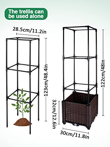Large Tomato Planter With Trellis- 48 X 11.8 X 11.8 Inches Raised Garden Bed With Trellis For Climbing Tomato- Raised Garden Bed Tomato Cage Tomato Planters For Patio Indoor Outdoor Vegetables Plants #TOP5