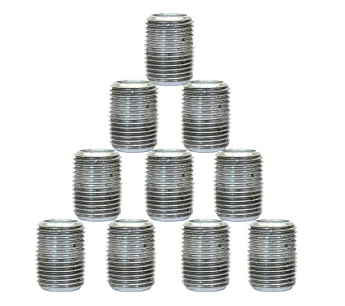CMI Inc 3/4\" X CLOSE\" 10 Pack Industrial Galvanized Steel Pipe Nipple, Pipe Connector For Vintage DIY Furniture Home Pipe Decor,3/4 Inch Galvanized Threaded Pipes and Pipe Fittings (3/4\" X 1\" CLOSE)