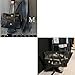 Fashionable Retro Genuine Leather Motorcycle Bag Large Capacity Cowhide tote bag Commuter Shoulder Bag Multi-pocket Design(Black gold buckle)