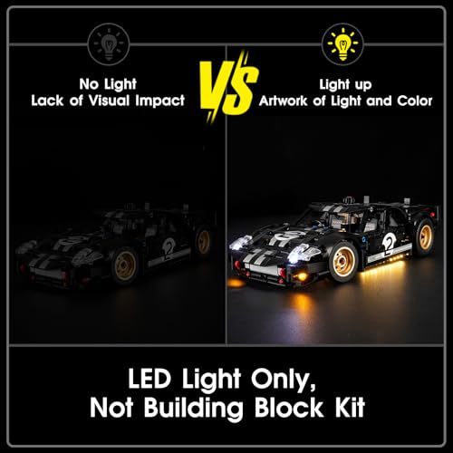 Image of LED Light for Lego Technic 1966 Ford GT40 MKII Race Car 42223 Set, Light Kit Compatible with Lego 42223 Building Blocks Model, Not Included The Model Set