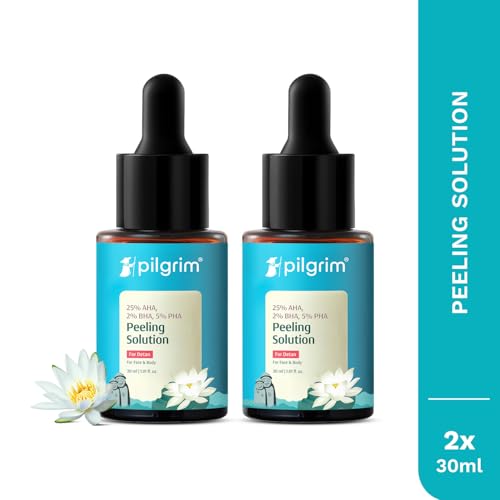 Image of Pilgrim 25% AHA + 2% BHA + 5% PHA Peeling Solution For Tan Removal - 30ml |10-Minute Facial At Home | Advanced Exfoliating Peel for Brighter & Smoother Skin, Pore Cleansing | For All Skin Type - Pack of 2