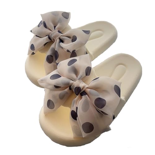Bow shaped slippers for summer wear, fashionable, casual, non slip home slippers