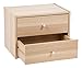 IRIS USA 2-Drawer Modular Wood Stacking Storage Box, for Office Closet and Nightstand, Easy Assembly, Stacking Storage Boxes, Light Brown