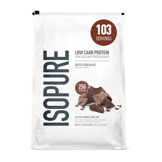 Isopure Whey Isolate Protein Powder with Vitamin C & Zinc for Immune Support, 25g Protein, Low Carb & Keto Friendly, Flavor: Dutch Chocolate, 7.5 Pounds (Packaging May Vary)