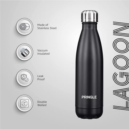 Image of Pringle Combo: Stainless Steel Electric Kettle (1.8 Litres, Silver) & Flipper Hydrosteel Flask (500 ml, Silver) (NEO+Laggon500MlBLK)