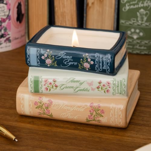 Steel Mill & Co. Book Stack Shape Scented Candle, Ladies of Literature - Image 4