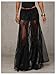 MakeMeChic Women's Lace Sheer Maxi Skirts Floral Split Thigh A Line Ruffle Boho Goth Long Skirts Black Large