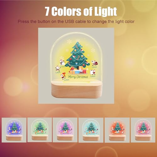 Lámpara de mesa de noche personalizada LED con base de madera miniatura 7
