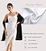 Fttyeiby Shawls and Wraps for Evening Dresses Satin Shawl Wraps for Women Wedding Formal Shawl Black