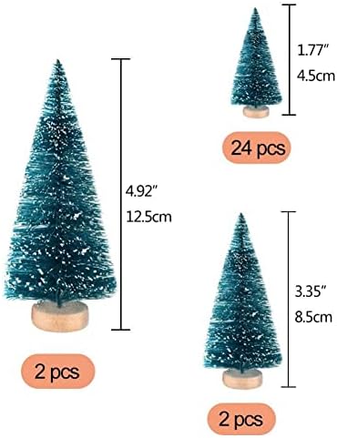 LATERN 28Pcs Mini Model Snow Trees Frost Trees Bottle Brush Trees Plastic Winter Snow Ornaments Tabletop Model Trees for DIY Room Decor Home Table Top Decoration Diorama Models