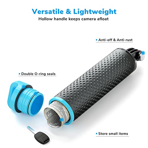 Sametop Floating Hand Grip Waterproof Handle Compatible With Gopro Hero 11, 10, 9, 8, 7, 6, 5, 4, Session, 3+, 3, 2, 1, Hero (2018), Fusion, Max, Dji Osmo Action Cameras (Blue) #TOP1
