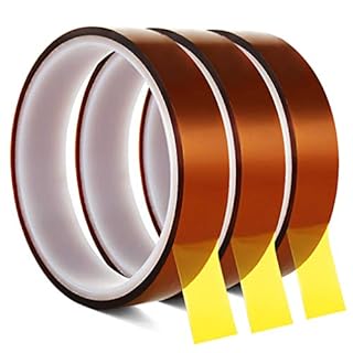 High Temperature Heat Resistant Tape, SACONELL 20mmX20m Polyimide High Temperature Resistant Tape Sublimation Heat Tape for Masking and Soldering(3 Roll)