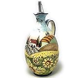 CERAMICHE D'ARTE PARRINI- Italienische Kunstkeramik, Menage Öl, Dekoration, Landschaft sonnenblumen, handgemalt, hergestellt in Italien Toscana
