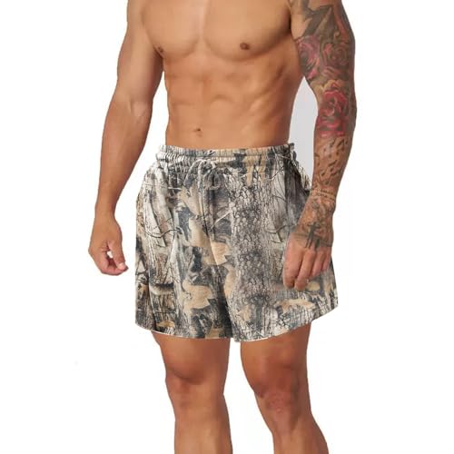 Mens Camo Shorts Y2k Casual Summer Drawstring Camouflage Graphic Shorts Men Cotton Camo Sweats Streetwear Basketball