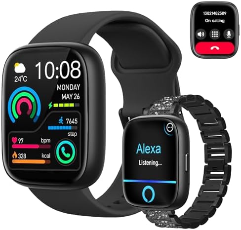 SmartWatch, relogio smartwatch com Ecrã tátil e Alexa, à prova d'...