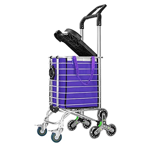 Carrito de compras plegable de 35 L con rueda con freno y tapa protectora 2
