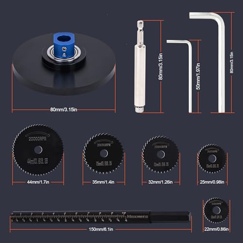 Image of PVC Pipe Internal Cutter Set - 360 Rotating Cutter, adjustable depth gauge, 5 HSS Saw Blades & Hex Key Shaftand 2 mandrels, portable PVC /ABS pipe cutter forinternal cutting Black, 4 Inch)