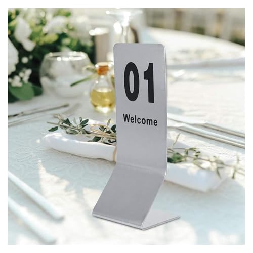 KRXSOBNV, 1-25/50 - Tarjetas de números de Mesa de Metal Simples y Elegantes - Tarjetas de Mesa de Restaurante Digitales de Doble Cara - Estable y Vertical,Numeros de Mesa(1 to 50)