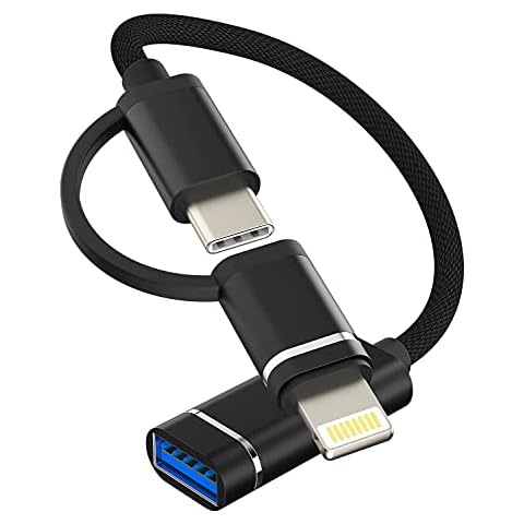 OTG Cable Adapter USB A Female to USB C Lightning Male Flash Drive Connector Type 3.0 Dongle Thunderbolt Camera Port Cord Mouse for Samsung LG Iphone 14 13 11 12 Pro Max X 8 7 Plus Apple Ipad Macbook Cover