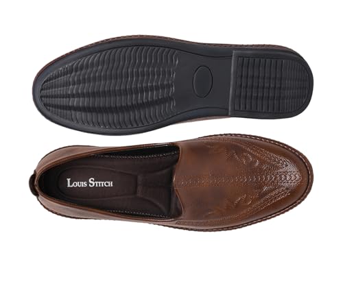 Image of LOUIS STITCH Men's Ethnic Slip On Embroided Mojaris | Stylish Nagra Juti for Men | Lightweight and Comfortable Stylish Embroided Jutis and Mojaris for Kurta Pajama | LSAXNGED