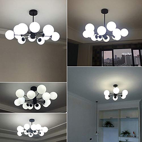 Pendant lampe créative magic glass avec suspension ajustable en métal
