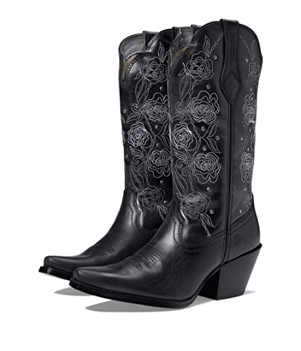 Bottes Western Durango Crush pour femme en cuir noir et palissandre