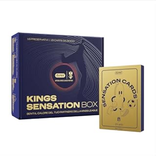 Durex Kings Sensation Box, limited edition: 18 Preservativi Nude Sensation in Nitrile, Senza Lattice, Ultrasottili e Extra Lubrificati, vestibilità Regular + 15 Sensation Cards di Durex e Kings League