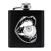 Petacas - 3Oz Black Mini Hip Flask Portátil Flagon Boca Ojos Patrón Pocket Whisky Alcohol Botella Beber Regalo para Hombre Acampar Al Aire Libre Senderismo Y Fiesta, 1Pcs, Hip Flask