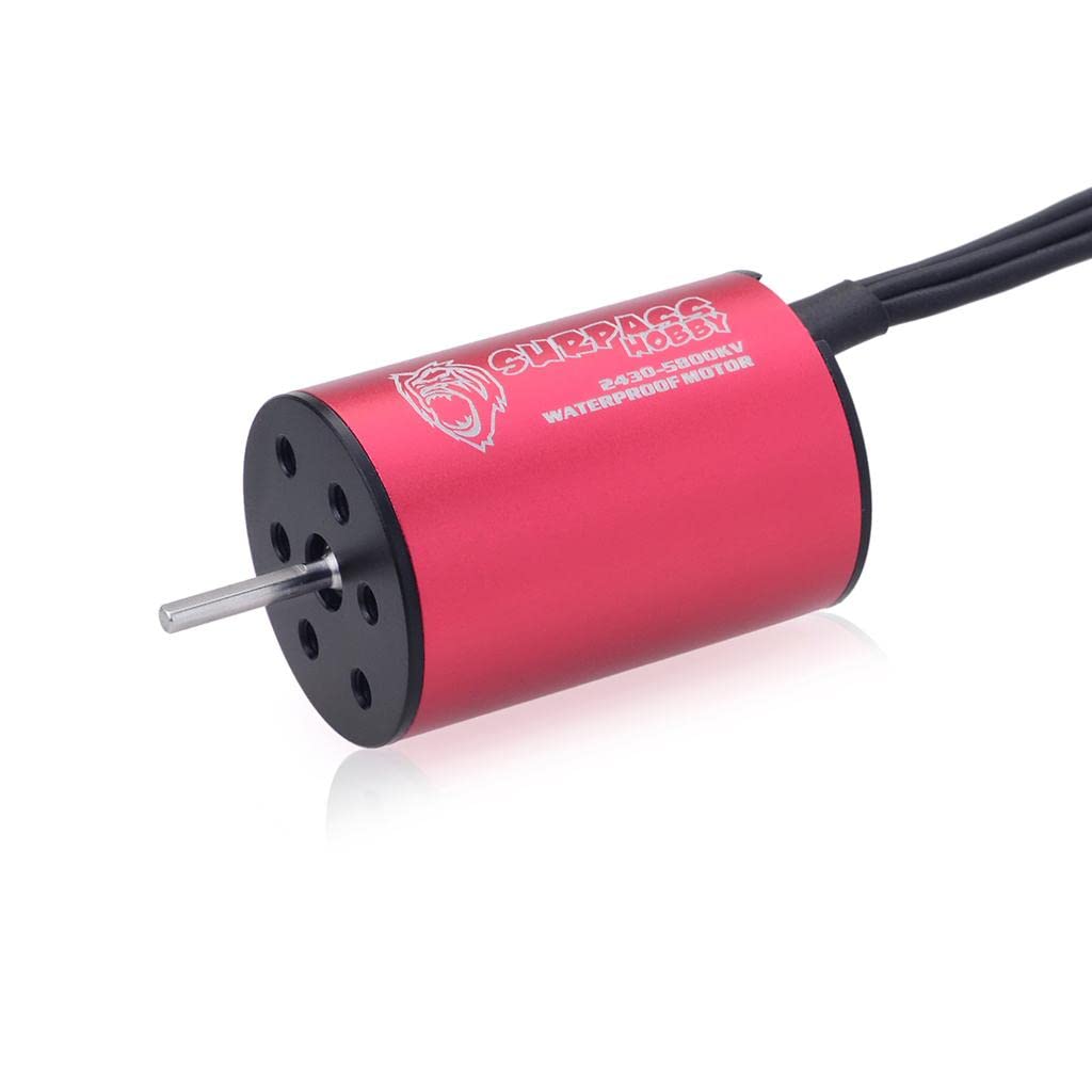 Silnik bezszczotkowy 5800 kv i zestaw combo 25A ESC do samochodu RC w skali 1/18,1/16 - CZERWONY czarny zestaw części zamiennych