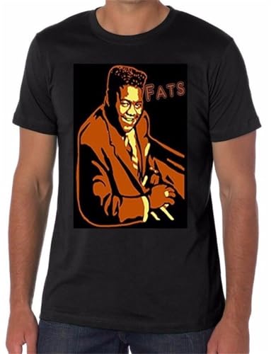 T-shirt Fats Domino Fats Blueberry Hill noir idéal pour vos soirées concert