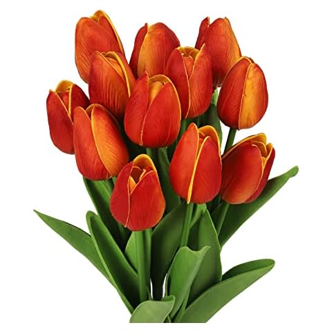 N&T NIETING 12Pcs Real Touch Tulips Bouquet Cover