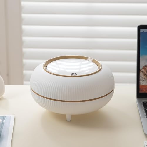 Image of Mini Portable Tabletop Dustbin, Mini Trash Can with Lid - Wastebasket for Bathroom Vanity, Desktop, Tabletop (Square Press - White) (Light White)