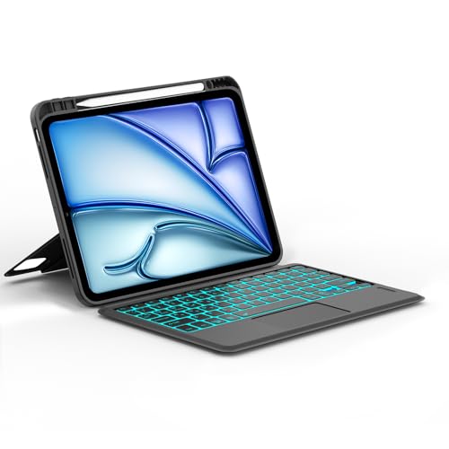 FOGARI Teclado con Trackpad para iPad Air 13 M3/M2 2025/2024, Combo Touch para iPad Air 13 M2/M3 2024/2025 con Español Ñ Teclado Magnético Bluetooth con Touchpad, Negro