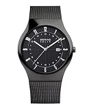 BERING Men Analog Solar Collection Watch with Stainless Steel Strap & Sapphire Crystal, Black/Black,