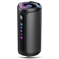 Portable Bluetooth Speaker with Battery Level Display, Powerful Sound Wireless Speaker: Deep Bass, BT 5.4, 20H Playtime, 7 RGB Modes, IPX7 Waterproof, TWS Pairing, Beach/Vacation Essentials（Black） — image 2
