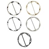 HABNI Gürtelschnalle Damen 5 Stück Metall Schnallen Set In Silber Gold Silber Matt Schwarz Für T-Shirt Clip Seidenschal Ring Saum Knoten Hemd Krawattenklammer