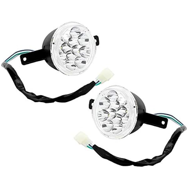 Reflektor motocyklowy, lewy prawy reflektor LED, 12 V, pasuje do Bull Farm Quad Dirt Bike ATV 150 cm³ 250 cm³, 2 szt