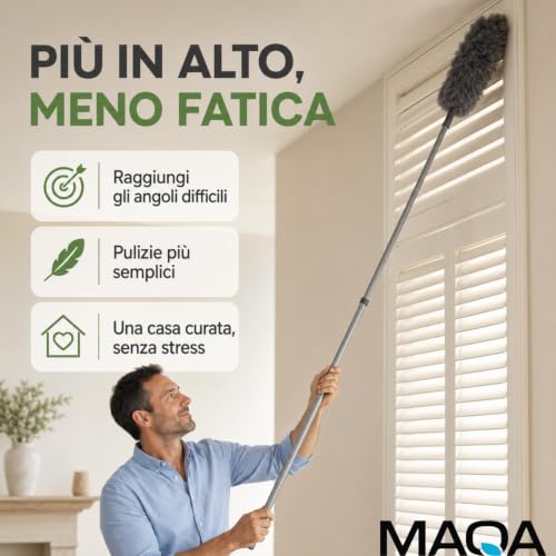 MAQA Manche de balai extensible en plastique rayé 150 cm S.162v 1 – vue 4