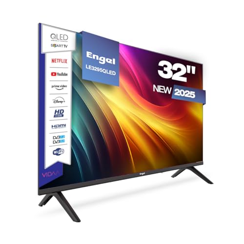 Engel LE3295QLED - Smart TV QLED de 32'' HD con Sistema VIDAA - Dolby Audio - Acceso a Netflix, Prime Video y Disney+ - Nanocristales QLED - Función Cast - Modo Hotel - PVR y Time-Shift