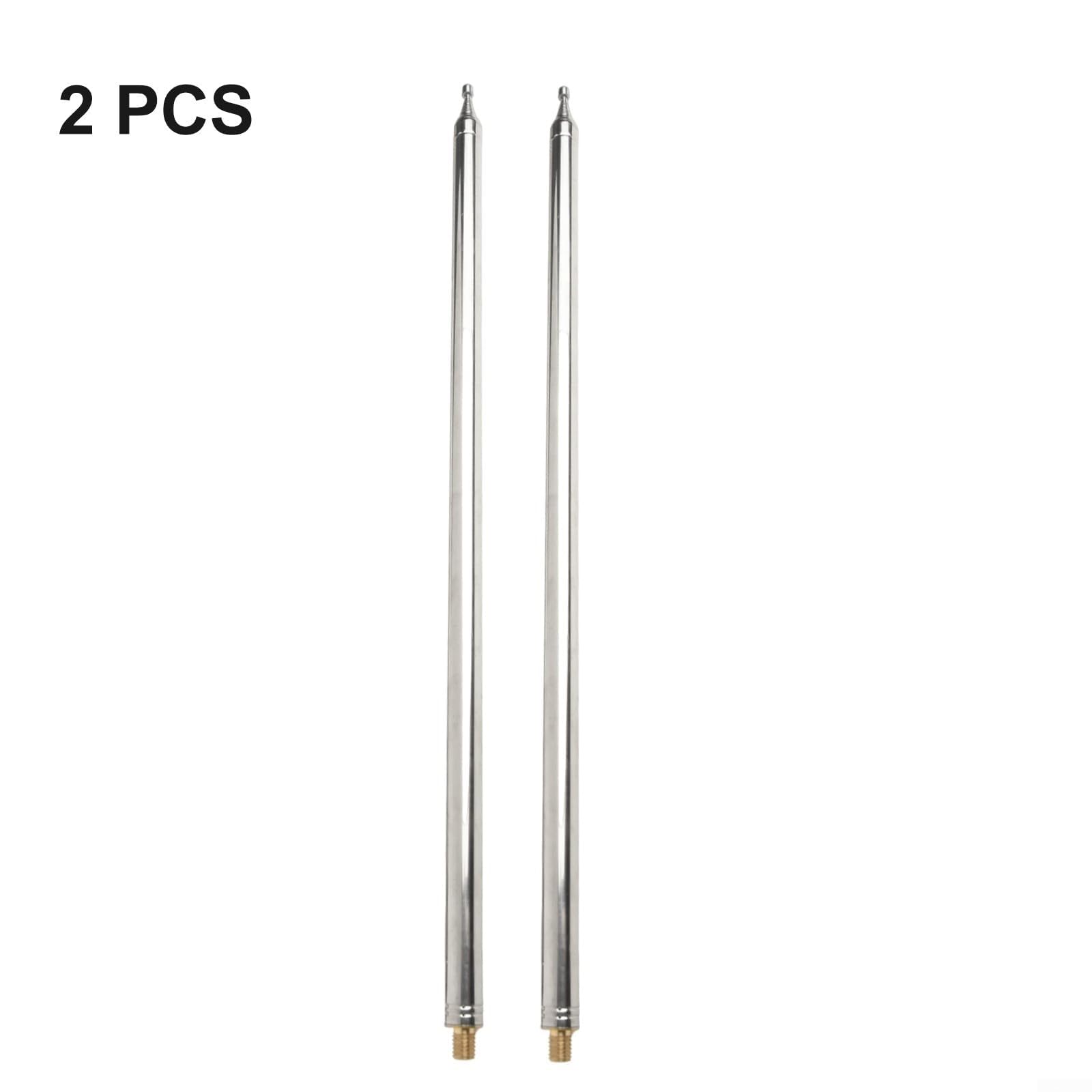 2 antenne telescopiche a frusta, 5,6 m, in acciaio inox, per radio HF, amatoriali, senza fili, a onde corte, con 14 sezioni