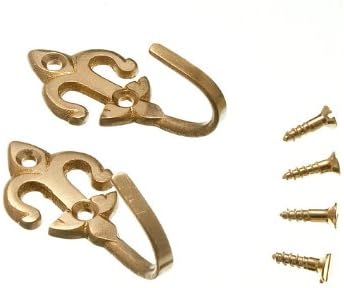 24 X Elegant Fleur de LYS Curtain Tie Backs (Solid Brass, 55mm)