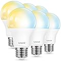 Linkind Smart Light Bulbs 6-Pack A19 E26, Tunable White 2700K-6500K (CRI>90), Works with Alexa & Google Home, 2.4GHz Wi-Fi & Bluetooth, 800LM 60W Equivalent